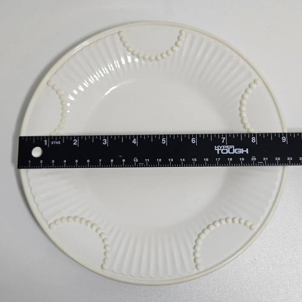 Lenox Butlers Pantry 4 Lunch Plates Discontinued Ivory Stoneware Rimmed Soup Y2K